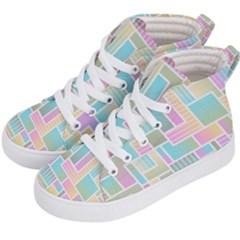 Color Blocks Abstract Background Kids  Hi-top Skate Sneakers