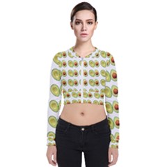 Pattern Avocado Green Fruit Long Sleeve Zip Up Bomber Jacket