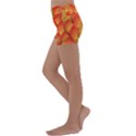 Pattern Texture Leaf Kids  Lightweight Velour Yoga Shorts View2