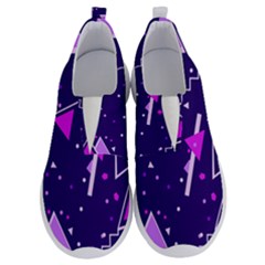 Purple Blue Geometric Pattern No Lace Lightweight Shoes