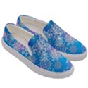 Snowflake Background Blue Purple Men s Canvas Slip Ons View3