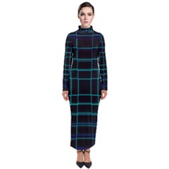 Texture Lines Background Turtleneck Maxi Dress