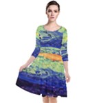 Days of Future Past Quarter Sleeve Waist Band Dress