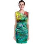 Underwater Summer Sleeveless Velvet Midi Dress