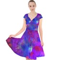 Galaxy Now Cap Sleeve Front Wrap Midi Dress View1