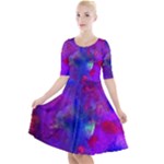 Galaxy Now Quarter Sleeve A-Line Dress