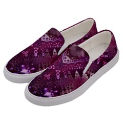 Pink Fractal Lace Men s Canvas Slip Ons by KirstenStar