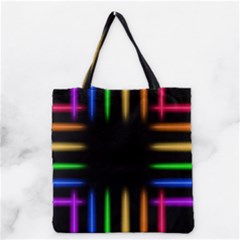 Neon Light Abstract Pattern Grocery Tote Bag by Mariart