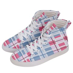 Fabric Textile Plaid Men s Hi-top Skate Sneakers