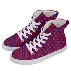 Blue Pattern Texture Men s Hi-top Skate Sneakers