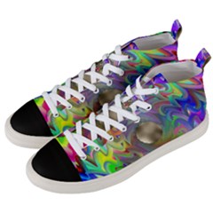 Rainbow Plasma Neon Men s Mid-top Canvas Sneakers