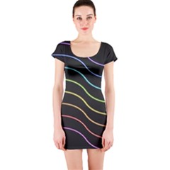 Wallpaper Background Colors Neon Short Sleeve Bodycon Dress by Bajindul