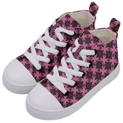 Purple Pattern Texture Kids  Mid-top Canvas Sneakers