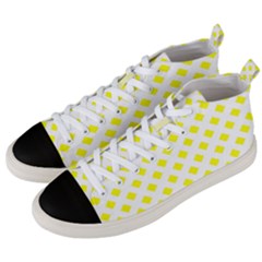 Yellow White Men s Mid-top Canvas Sneakers