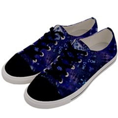 Blue Fractal Lace Tie Dye Men s Low Top Canvas Sneakers by KirstenStar