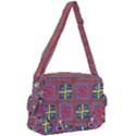 Shapes in squares pattern                    Buckle Multifunction Bag View2