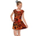 Leaf Autumn Nature Background Kids  Cap Sleeve Dress View1