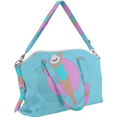 Lady In The Pool Canvas Crossbody Bag by Valentinaart