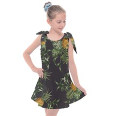 Pineapples Pattern Kids  Tie Up Tunic Dress by Sobalvarro