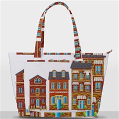 City Buildings Brick Architecture Back Pocket Shoulder Bag  by Simbadda