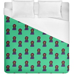 Nerdy 60s  Girl Pattern Seafoam Green Duvet Cover (king Size) by snowwhitegirl