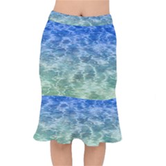 Water Blue Transparent Crystal Short Mermaid Skirt