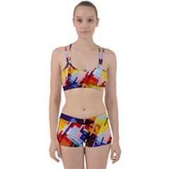 Abstract Lines Shapes Colorful Perfect Fit Gym Set