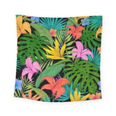 Tropical Greens Square Tapestry (small) by Sobalvarro