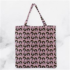 Retro Girl Daisy Chain Pattern Light Pink Grocery Tote Bag by snowwhitegirl