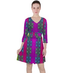 Flowers In A Rainbow Liana Forest Festive Ruffle Dress by pepitasart