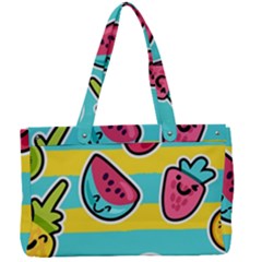 Summer Fruits Patterns Canvas Work Bag by Vaneshart