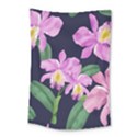 Vector Hand Drawn Orchid Flower Pattern Small Tapestry View1