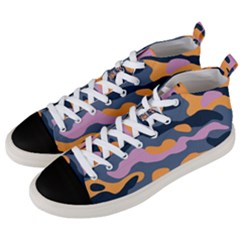 Camouflage Background Textile Uniform Seamless Pattern Men s Mid-top Canvas Sneakers by Vaneshart