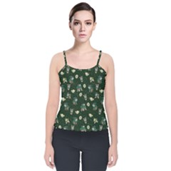 Grass Love Velvet Spaghetti Strap Top by Mezalola