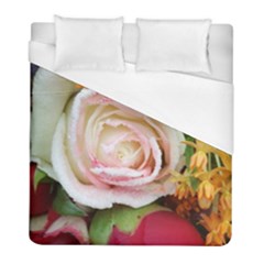 Floral Bouquet Orange Pink Rose Duvet Cover (full/ Double Size) by yoursparklingshop