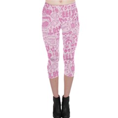 Coffee Pink Capri Leggings  by Amoreluxe