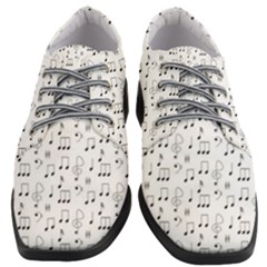 Music Notes Background Wallpaper Women Heeled Oxford Shoes