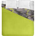 Marble light gray with green lime veins texture floor background retro neon 80s style neon colors print luxuous real marble Duvet Cover Double Side (King Size) View2