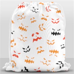 Pumpkin Faces Pattern Drawstring Bag (large) by Sobalvarro