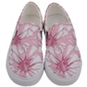 Pink flowers Men s Canvas Slip Ons View1