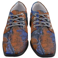 Grunge Colorful Abstract Texture Print Women Heeled Oxford Shoes