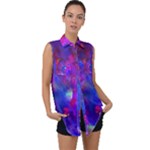 Galaxy Now  Sleeveless Chiffon Button Shirt