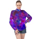 Galaxy Now  High Neck Long Sleeve Chiffon Top