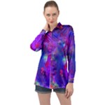 Galaxy Now  Long Sleeve Satin Shirt