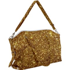 Gold Glitters Metallic Finish Party Texture Background Faux Shine Pattern Canvas Crossbody Bag by genx