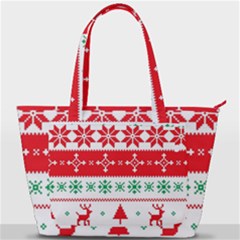 Ugly Christmas Sweater Pattern Back Pocket Shoulder Bag  by Sobalvarro