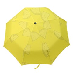 Yellow Pineapple Background Folding Umbrellas by HermanTelo