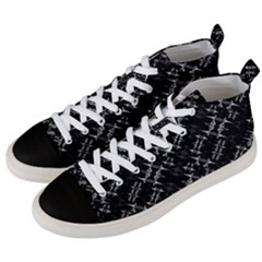 Black And White Ethnic Geometric Pattern Men s Mid-top Canvas Sneakers