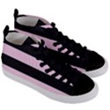 Black and Light Pastel Pink Large Stripes Goth Mime french style Women s Mid-Top Canvas Sneakers View3