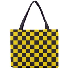 Checkerboard Pattern Black And Yellow Ancap Libertarian Mini Tote Bag by snek